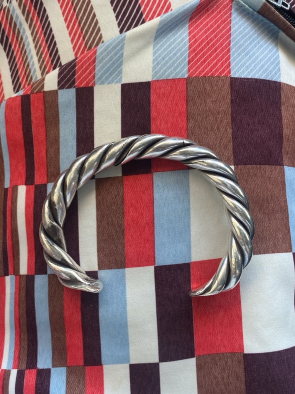 Vintage Mexico .925 Sterling Silver Twisted Cuff Bracelet